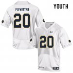 Notre Dame Fighting Irish Youth C'Bo Flemister #20 White Under Armour Authentic Stitched College NCAA Football Jersey DMH5899TZ